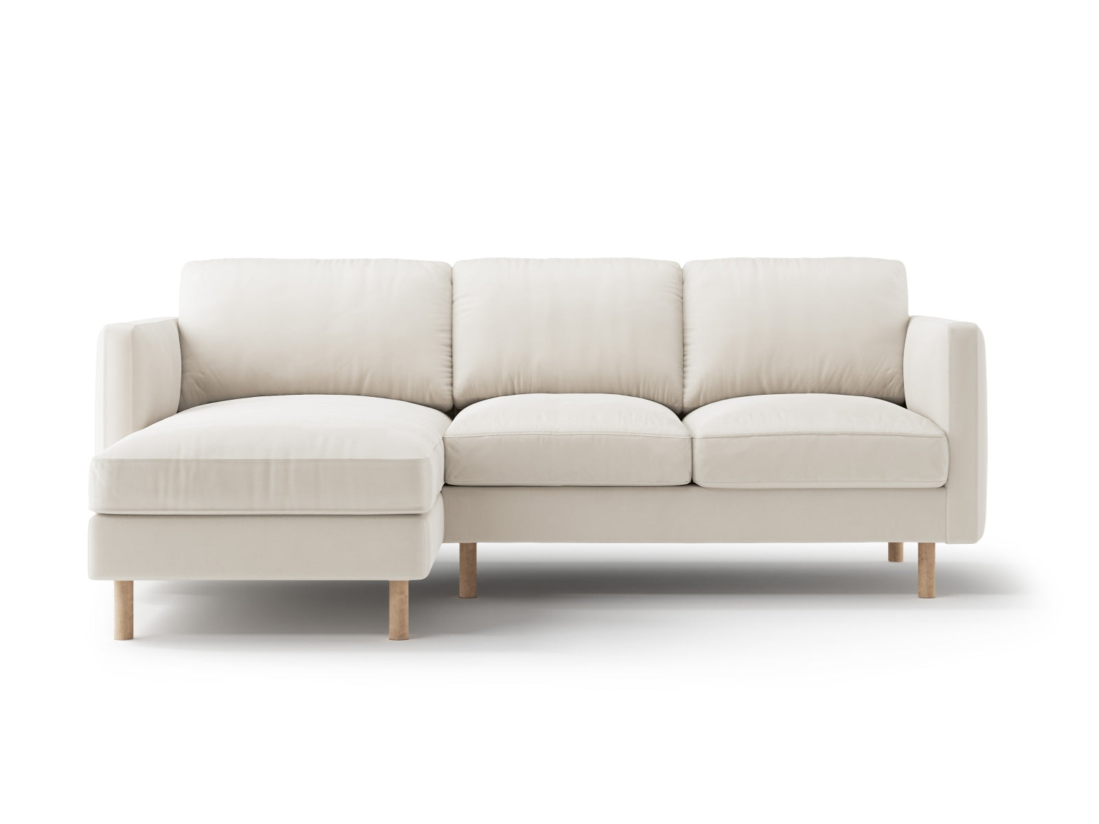 Entdecken Sie das Eden Velour links Ecksofa 3 Sitzer von Micadoni: Hochwertiges Velours, modernes Design und optimaler Komfort für Ihr Zuhause.