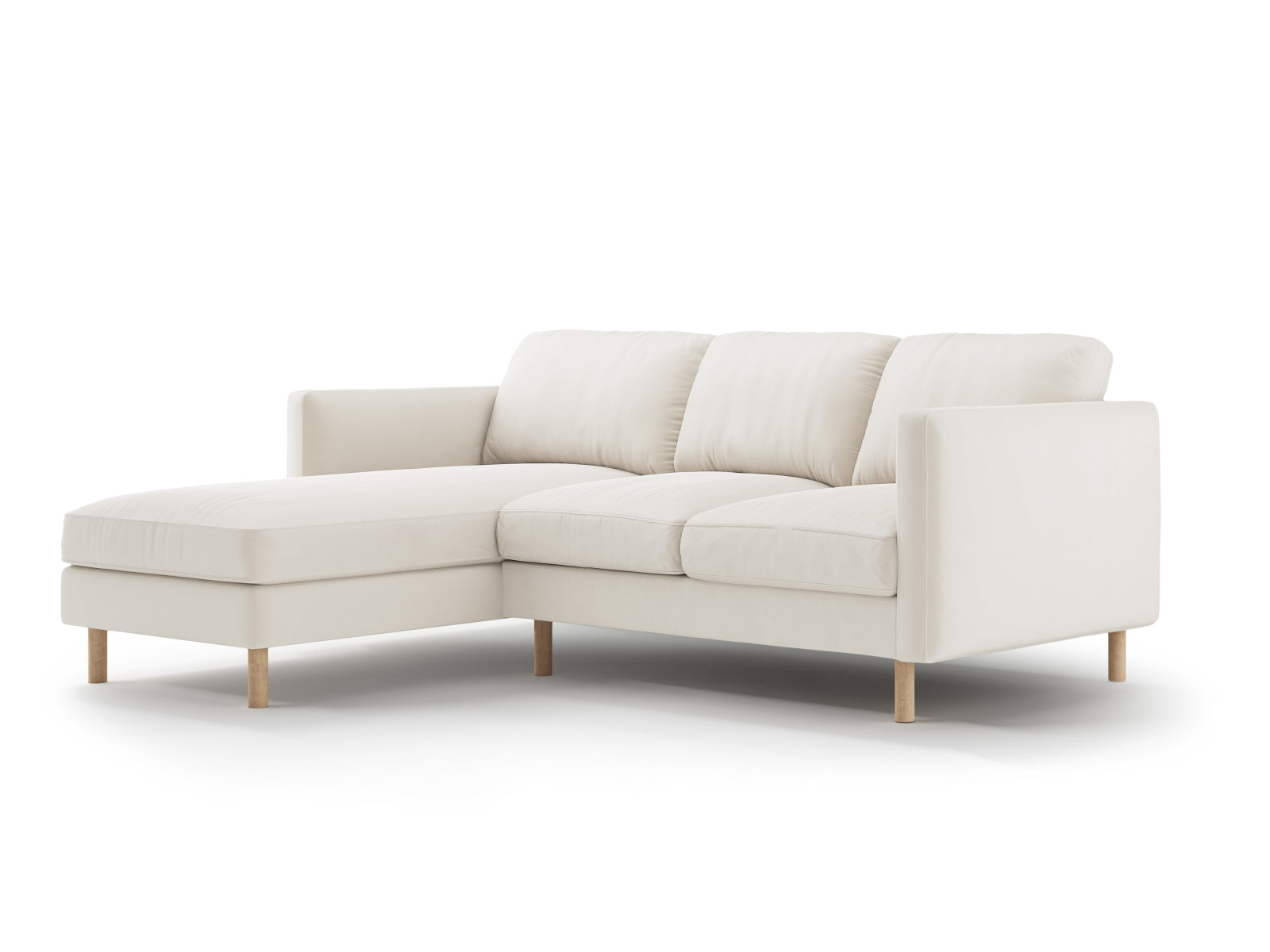 Erleben Sie das Eden Velour links Ecksofa 3 Sitzer von Micadoni: Stilvolles Velours, elegantes Design und erstklassiger Sitzkomfort für Ihr Wohnzimmer.