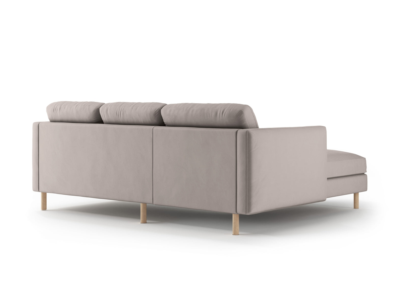 Elegantes linksseitiges Ecksofa Eden Velour in Warm Grey-Paris von Micadoni, ideal für gemütliche Abende und modernes Wohndesign.