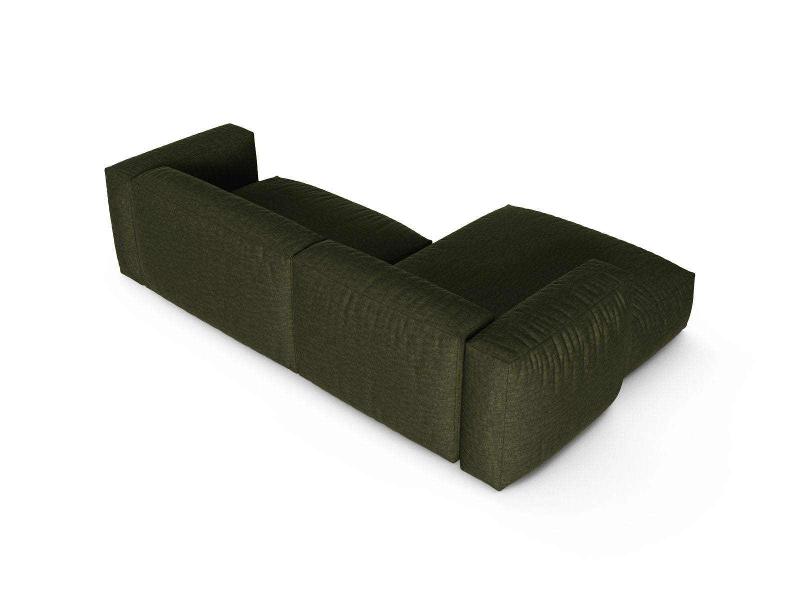 Stylisches XL 2-Sitzer Ecksofa links Martina in elegantem Green-Boston, perfekt für stilvolle und einladende Wohnbereiche.