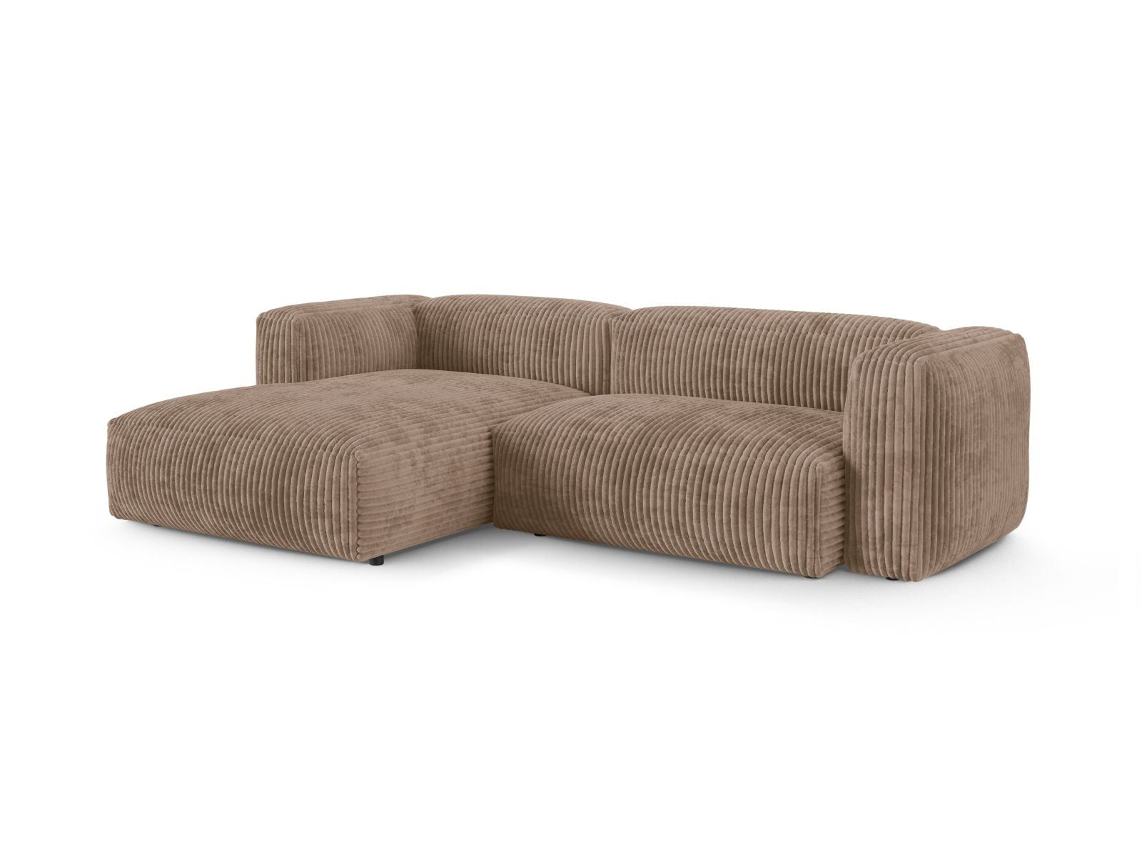 Modulares 2-Sitzer Ecksofa links XL Martina in stilvollem Acorn-Tilia, ideal für moderne Wohnräume, präsentiert von Micadoni.
