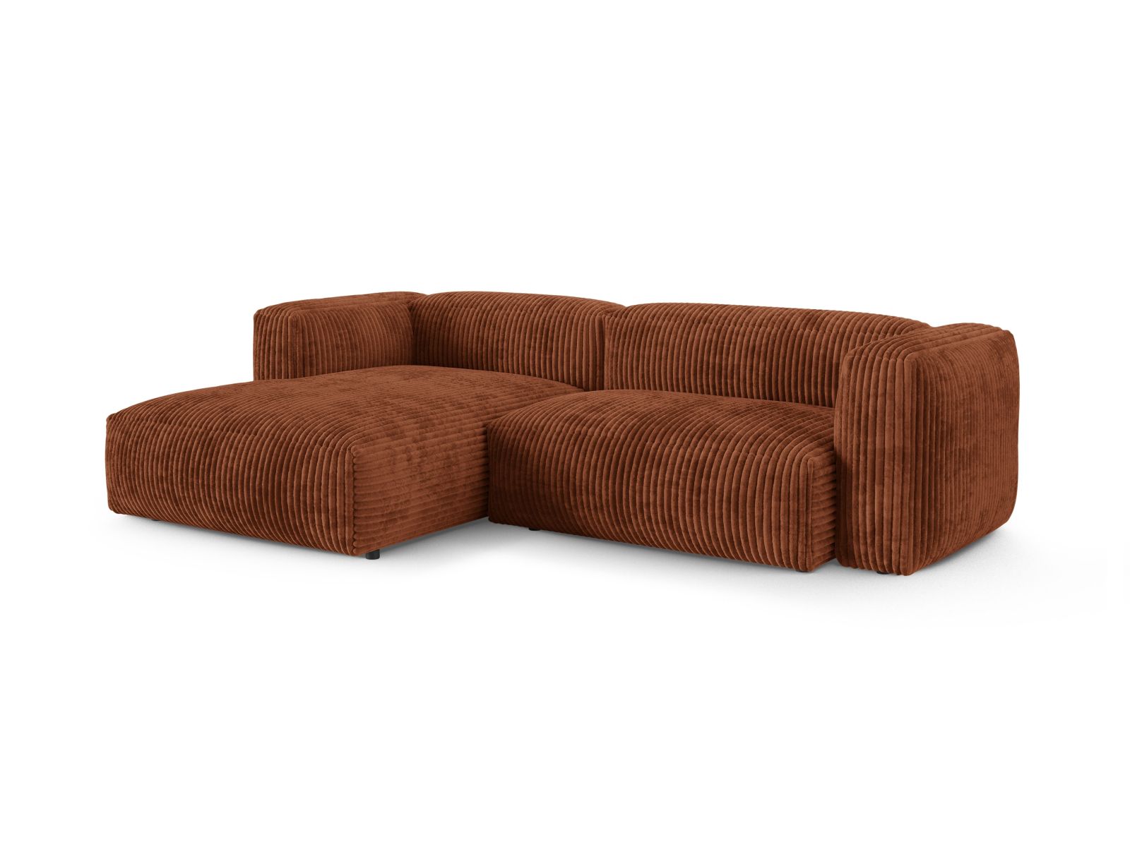 Modulares 2-Sitzer Ecksofa links XL Martina in stilvollem Brick-Tilia, ideal für moderne Wohnräume, präsentiert von Micadoni.