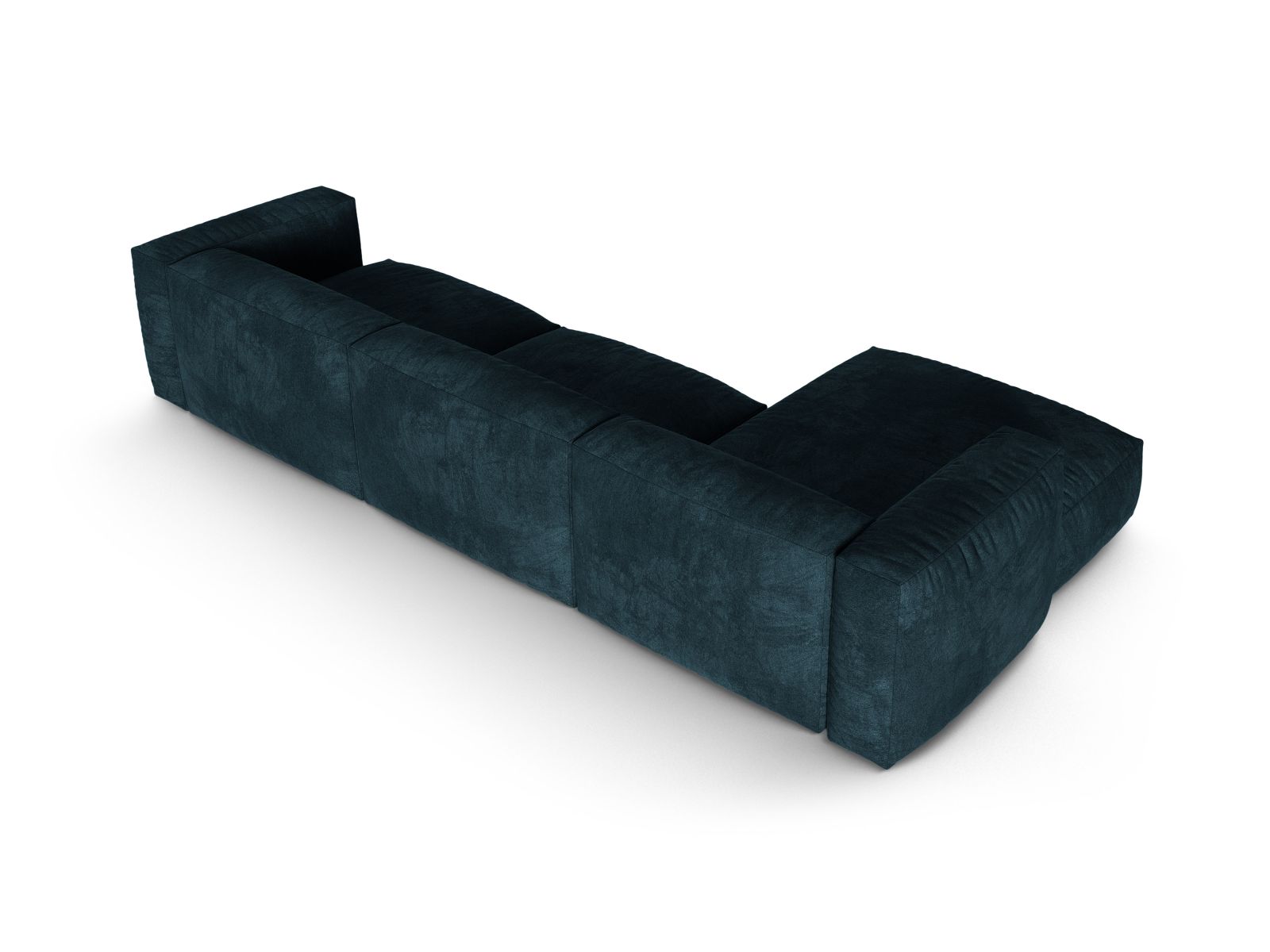 Stilvolles 3-Sitzer XL Ecksofa links Martina in luxuriösem Petrol, perfekt für zeitgemäße und gemütliche Wohnlandschaften.
