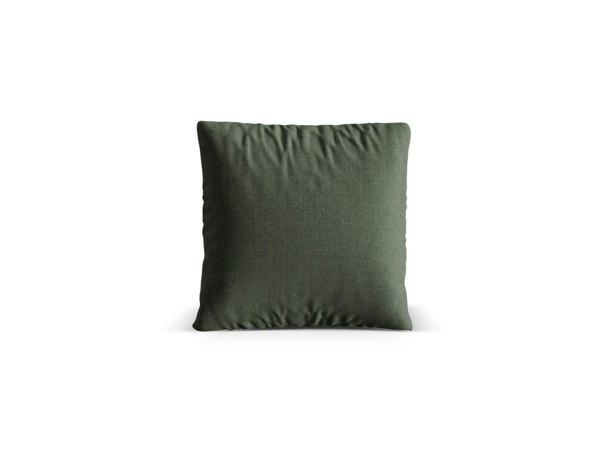 Beiges Deko Kissen Nuria von Micadoni aus meliertem Liberty Stoff, quadratische Form, Grösse 40x13x40 cm, hergestellt in Europa.