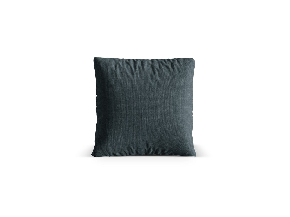 Beiges Deko Kissen Nuria von Micadoni aus meliertem Liberty Stoff, quadratische Form, Grösse 40x13x40 cm, hergestellt in Europa.