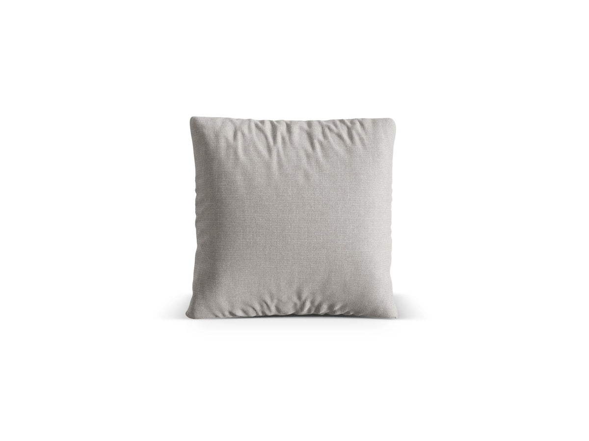 Beiges Deko Kissen Nuria von Micadoni aus meliertem Liberty Stoff, quadratische Form, Grösse 40x13x40 cm, hergestellt in Europa.