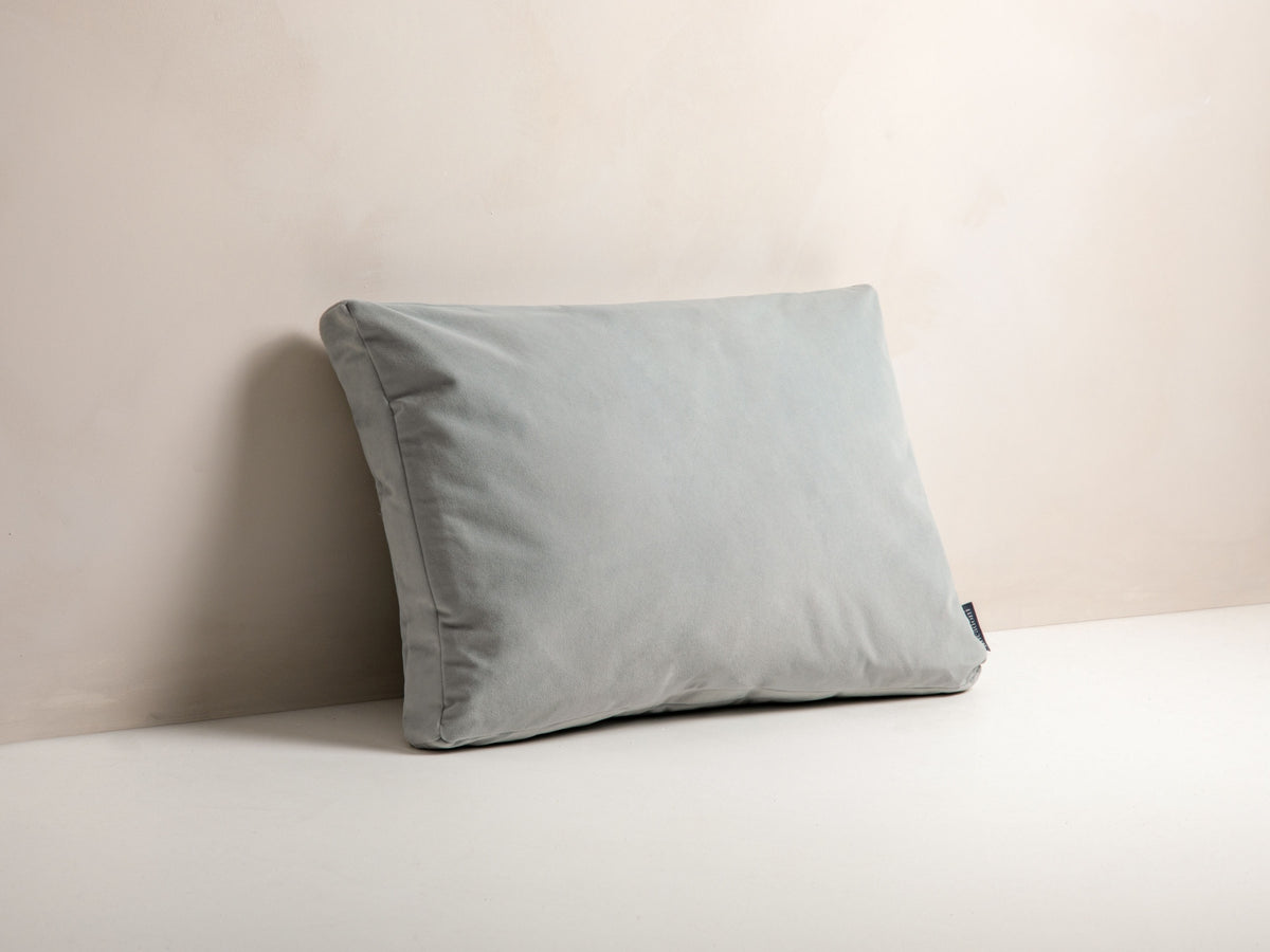 Stripy Velour Pillow in Light Grey-Matt Velvet präsentiert im Onlineshop von KAQTU Design AG. Deko Kissen ist von Micadoni