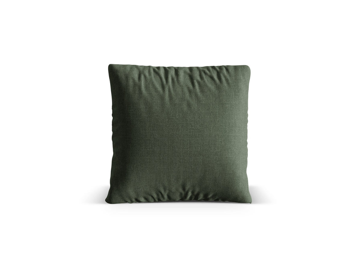 Beiges Deko Kissen Nuria von Micadoni aus meliertem Liberty Stoff mit feiner Tweed-Struktur, quadratische Form, Grösse 50x19x50 cm.