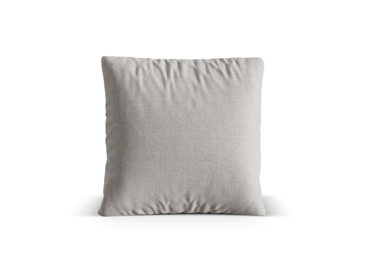 Beiges Nuria Deko Kissen von Micadoni aus meliertem Liberty-Stoff mit feiner Tweed-Struktur, quadratische Form, 70x70 cm.