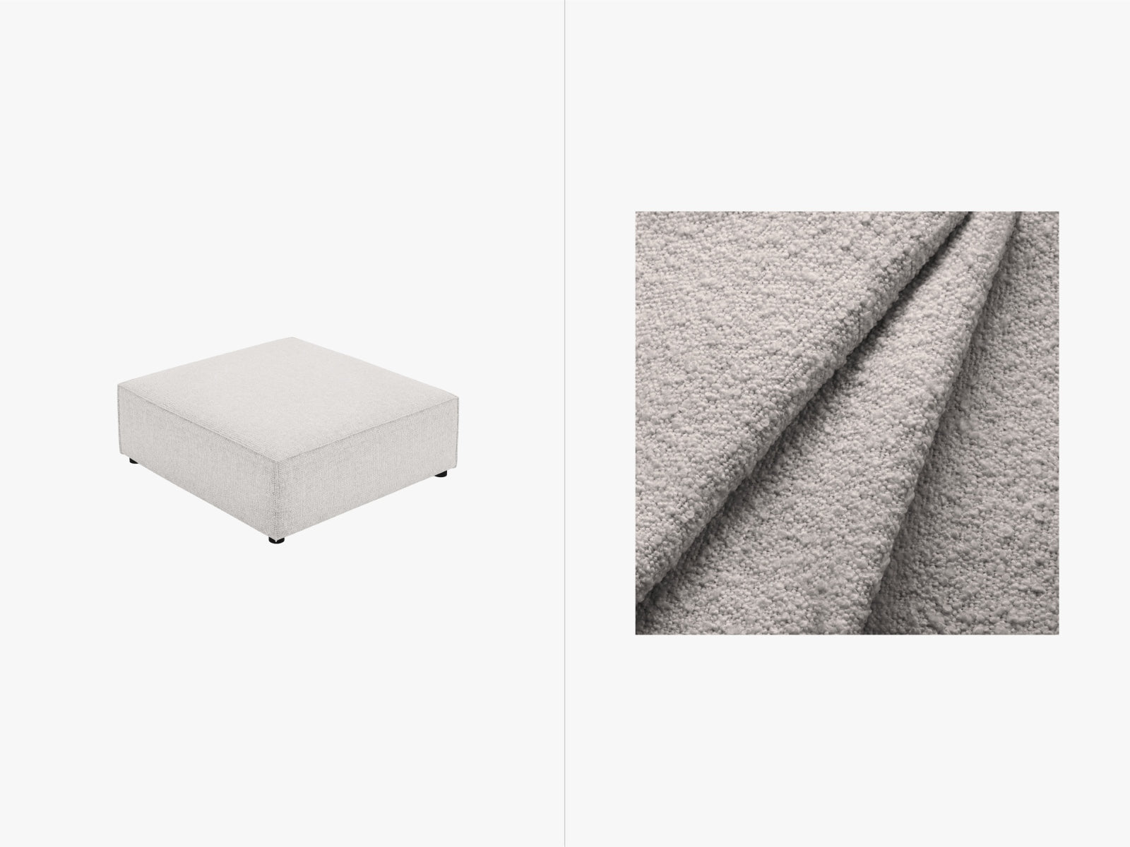 Jodie Boucle Pouf 1 Sitz in Light Grey präsentiert im Onlineshop von KAQTU Design AG. Pouf ist von Micadoni