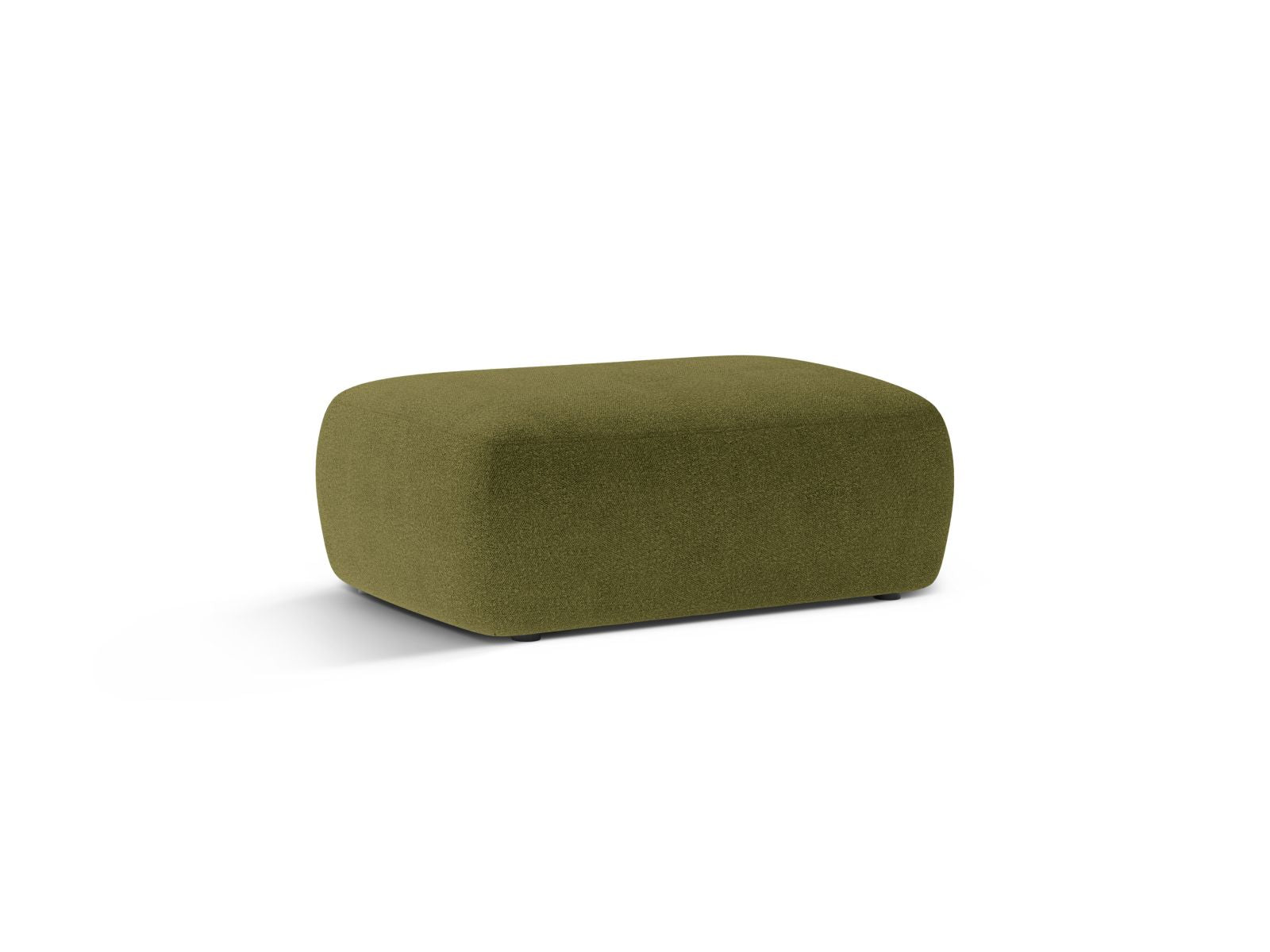 Eleganter 1-Sitzer Pouf Kate in dunklem Olivgrün, ideal für stilvolle Wohnräume. Hochwertige Verarbeitung von Micadoni.