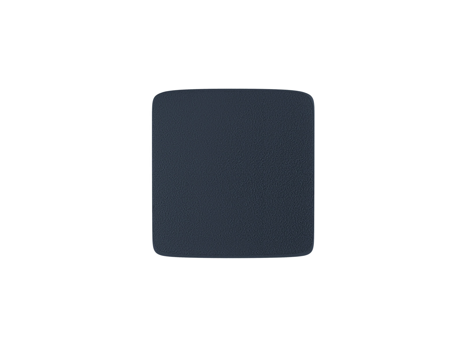 Eleganter Miley Boucle Pouf in tiefem Blau, vielseitig einsetzbar als Sitz oder Ablage, ergänzt stilvoll jedes moderne Interieur.