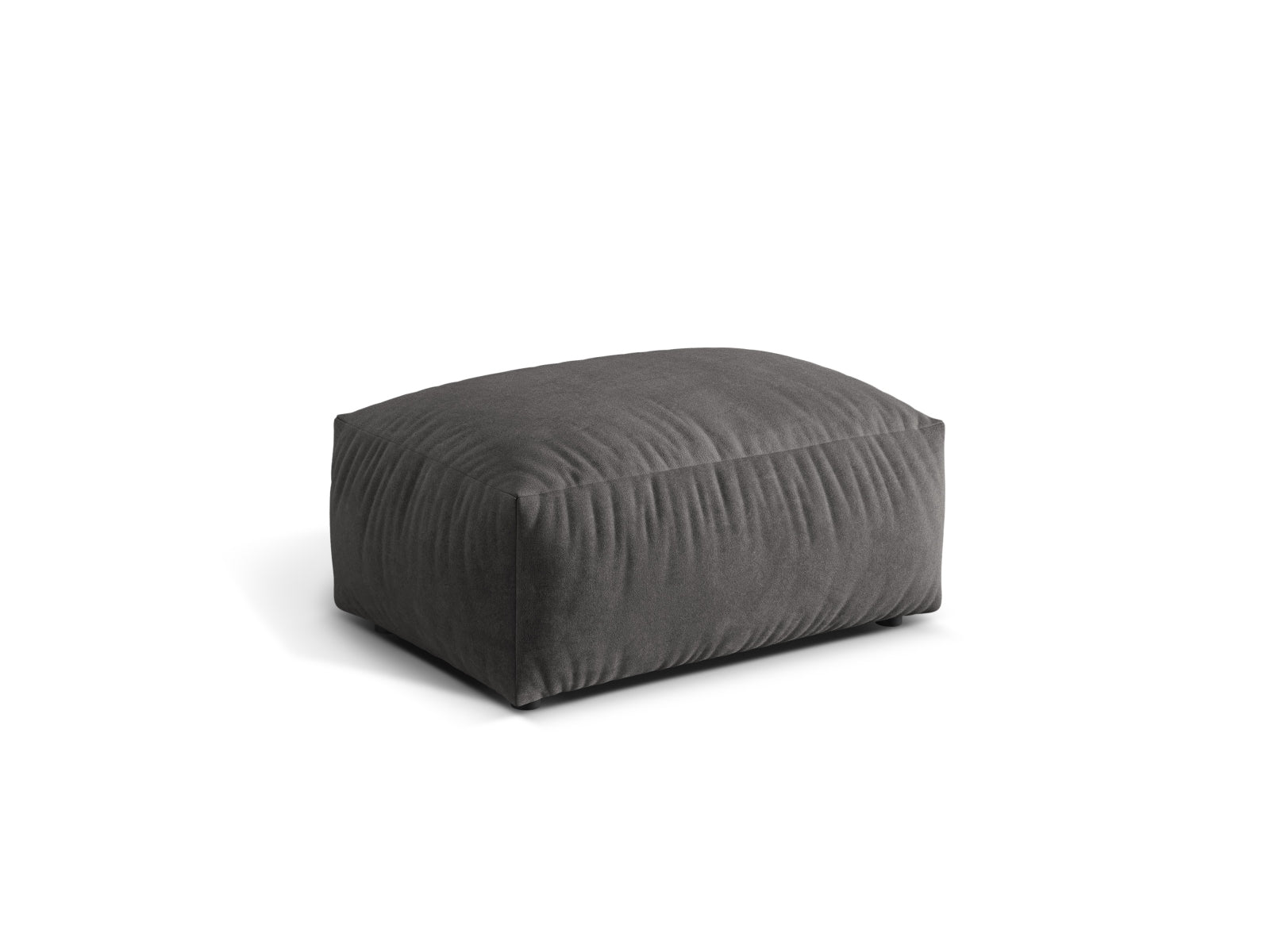 Eleganter Martina Pouf in stilvollem Grau, ideal für jeden Raum. Bequem und vielseitig, perfekt als Sitzgelegenheit oder Fußablage.