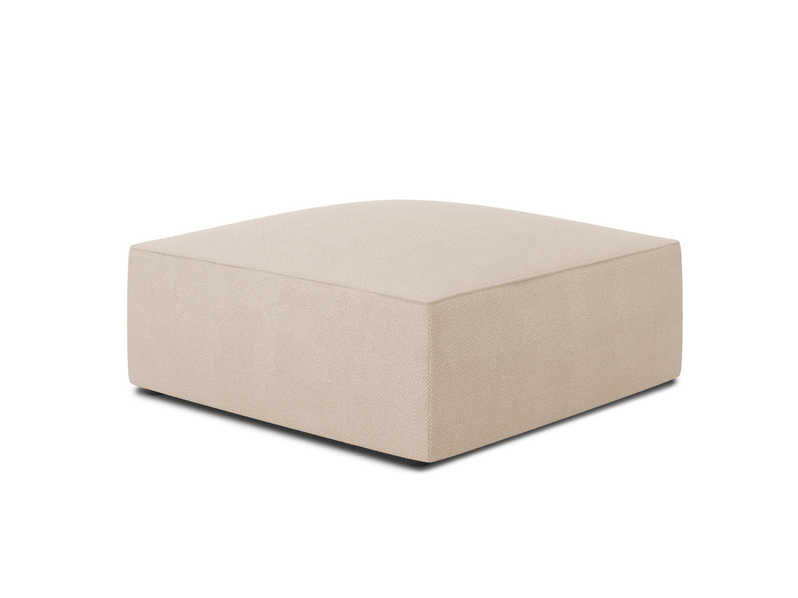 Eleganter Ruby Pouf von Micadoni in stilvollem Beige-Ottawa, ideal für jeden Wohnraum als zusätzlicher Sitzplatz oder dekoratives Element.
