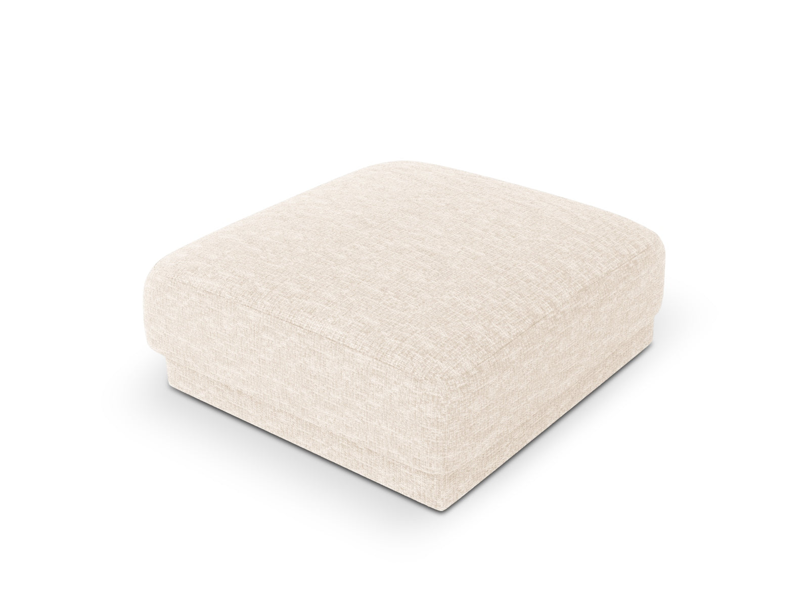 Eleganter Miley Pouf in zartem Beige, bietet zusätzlichen Sitzplatz und fügt sich harmonisch in jedes Wohnambiente ein.