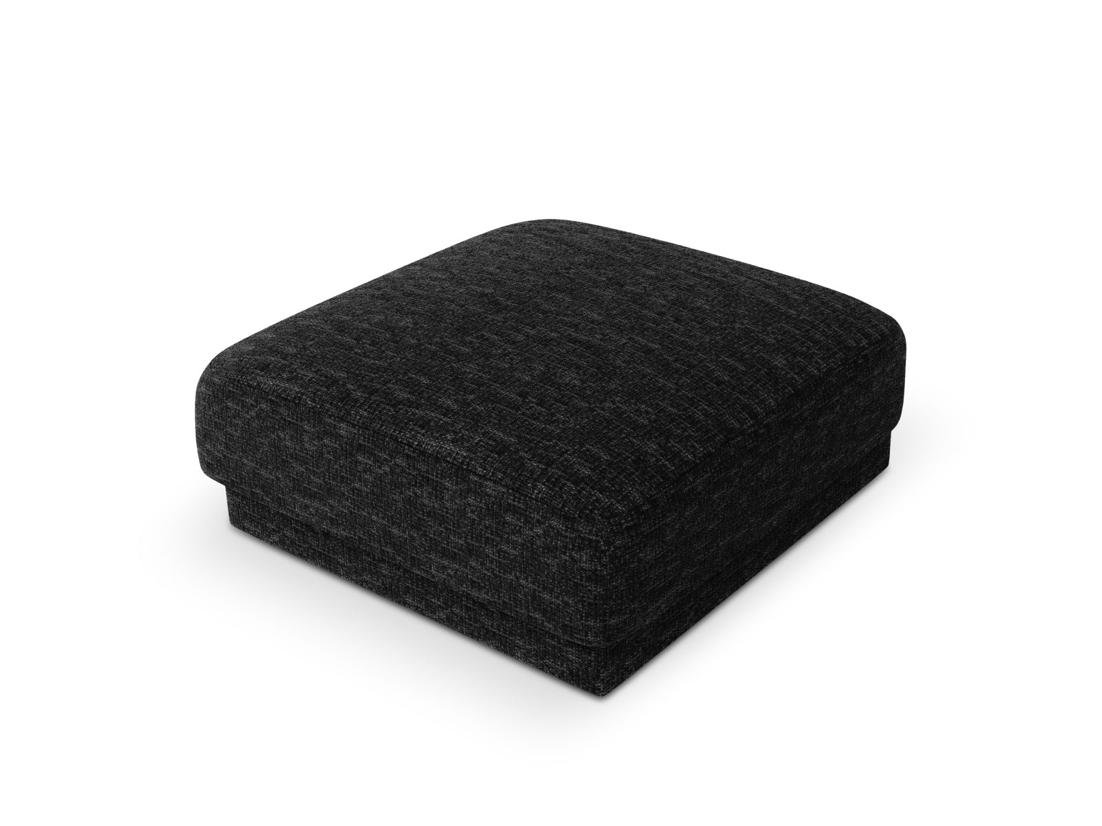 Stylischer Miley Pouf von Micadoni in edlem Schwarz, perfekt als zusätzlicher Sitzplatz oder Fußablage in modernen Wohnräumen.