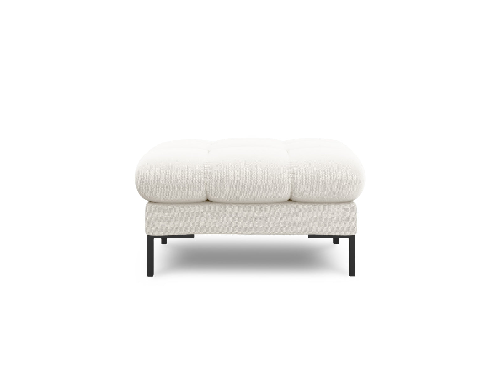 Stylischer Mamaia Pouf in sanften Beige- und Schwarz-Tönen, ideal für gemütliche Sitzgelegenheiten und moderne Wohnräume.