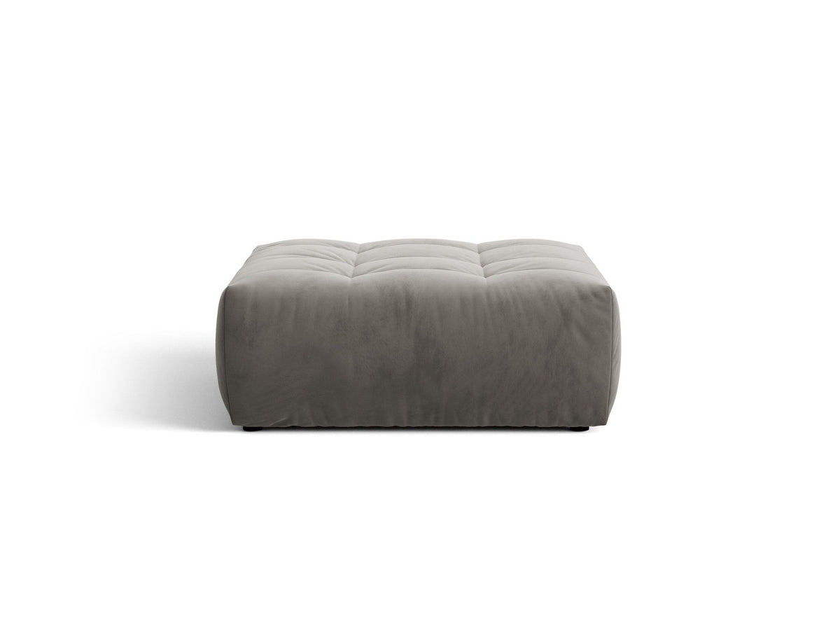Beiger Sitzpouf Bloom von Micadoni mit rundem Design, Casino-Pearl-Stoffbezug und kurzen Beinen aus Polypropylen, Masse 107x99x42 cm.