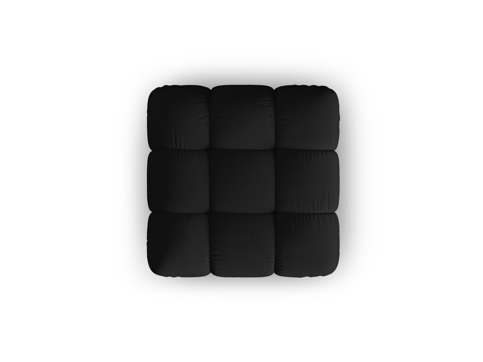 Stylischer Bellis Pouf von Micadoni, 94 cm, in edlem Schwarz, perfekt für entspannte Momente und als dekoratives Element in jedem Raum.