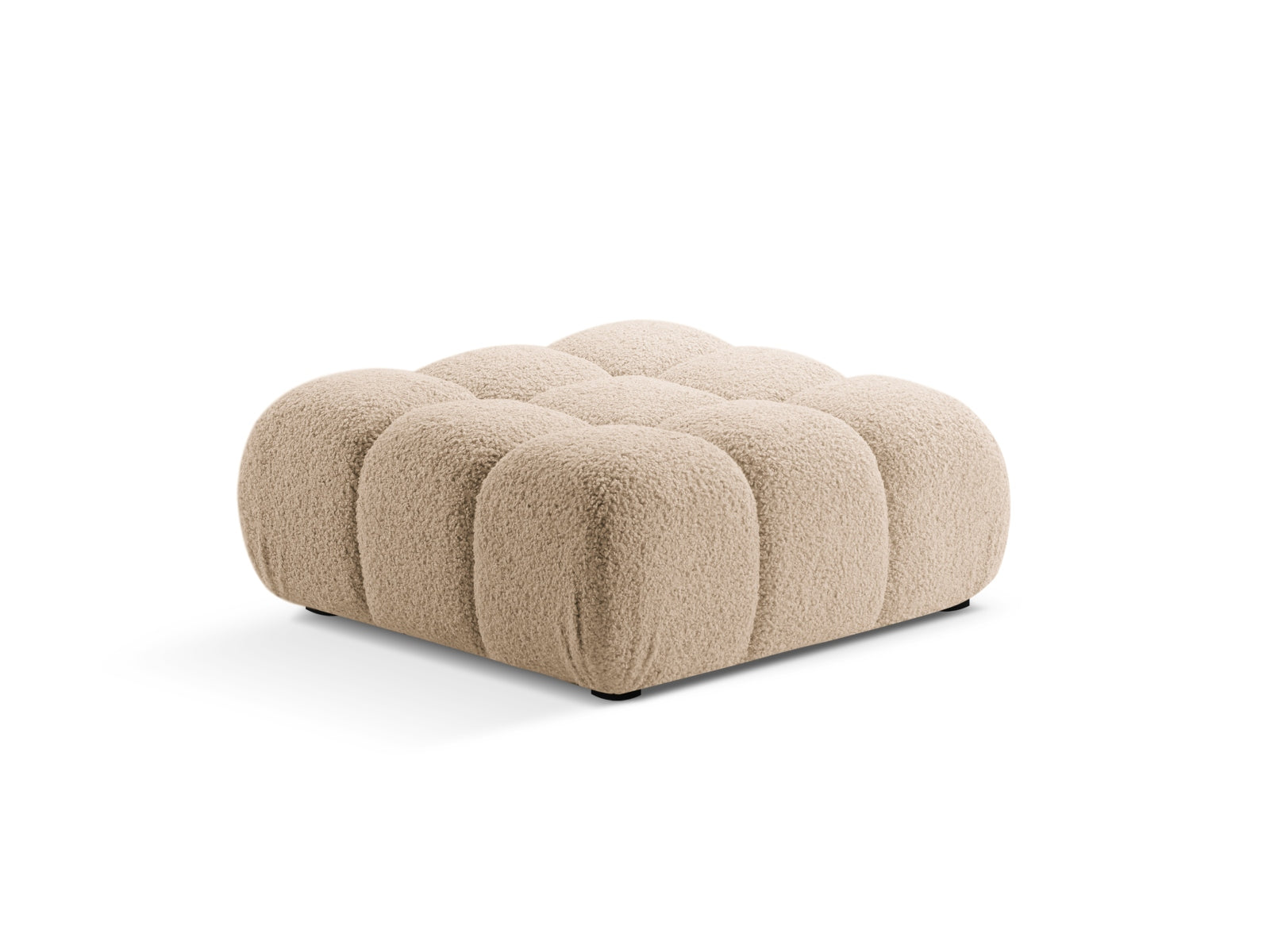 Eleganter Bellis Pouf von Micadoni, 94 cm, in stilvollem Sand-Rolf, ideal für gemütliche Sitzgelegenheiten und moderne Wohnräume.