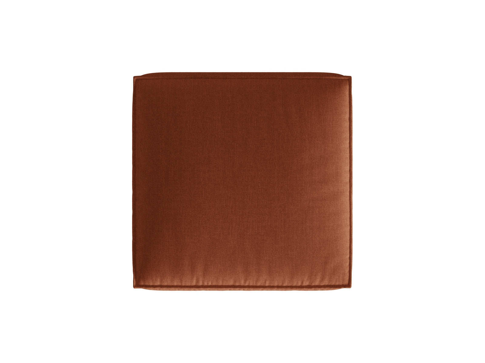 Eleganter 1-Sitzer Pouf Nuria in ansprechendem Ziegelrot, perfekt für stilvolle Akzente und komfortable Entspannung in jedem Raum.