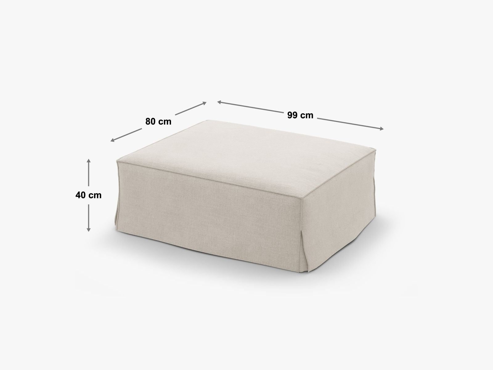 Beiger Jodie Pouf 1 Sitzer von Micadoni, elegantes und funktionales Möbelstück für kreative Raumgestaltungen und gemütliche Sitzgelegenheiten.