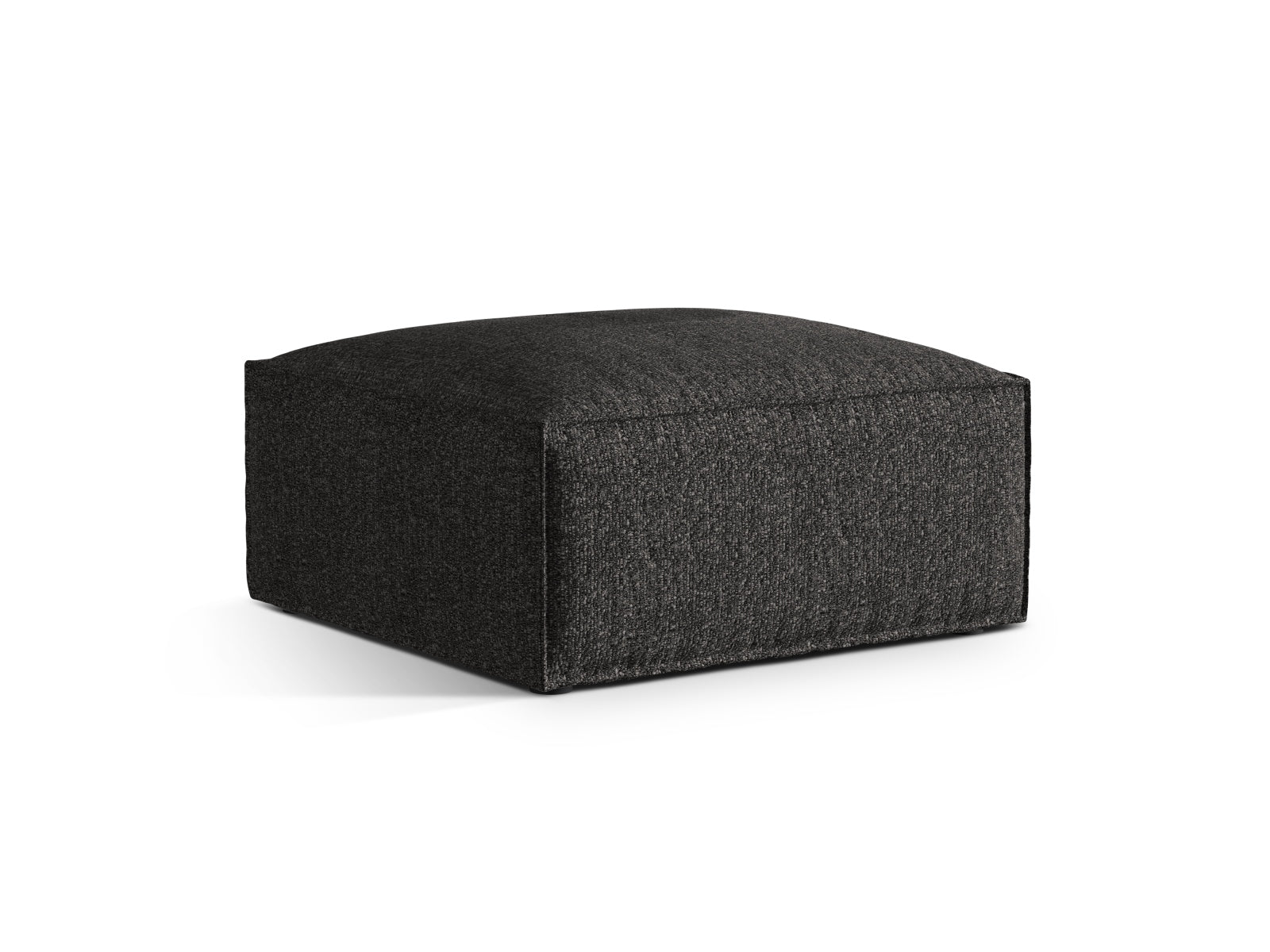 Stylischer Nuria Boucle Pouf 1 Sitzer in Anthrazit, ideal für modulares Sofa-Design, präsentiert von Micadoni.