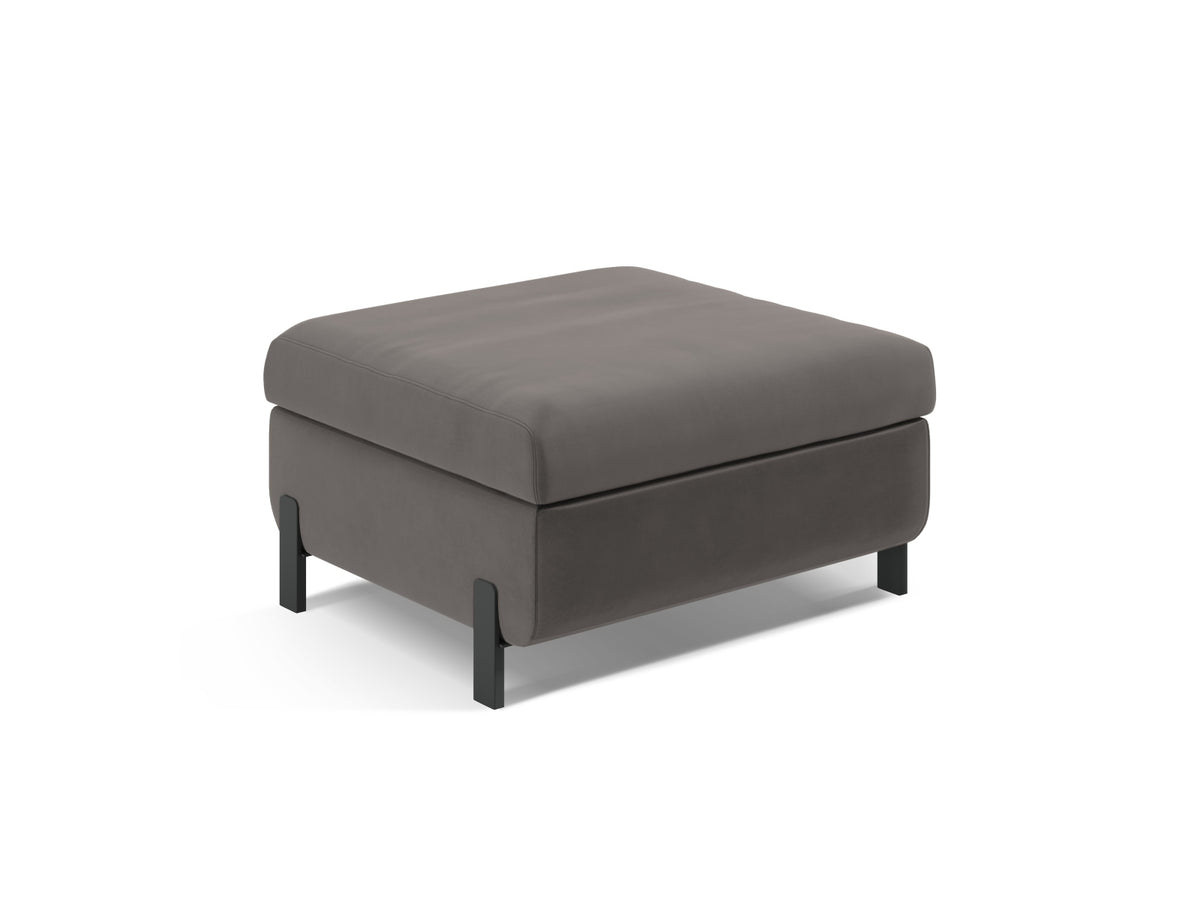 Gloria Velour Pouf mit Stauraum 1 Sitzer in Grey-Salvador präsentiert im Onlineshop von KAQTU Design AG. Modulares Sofa ist von Micadoni