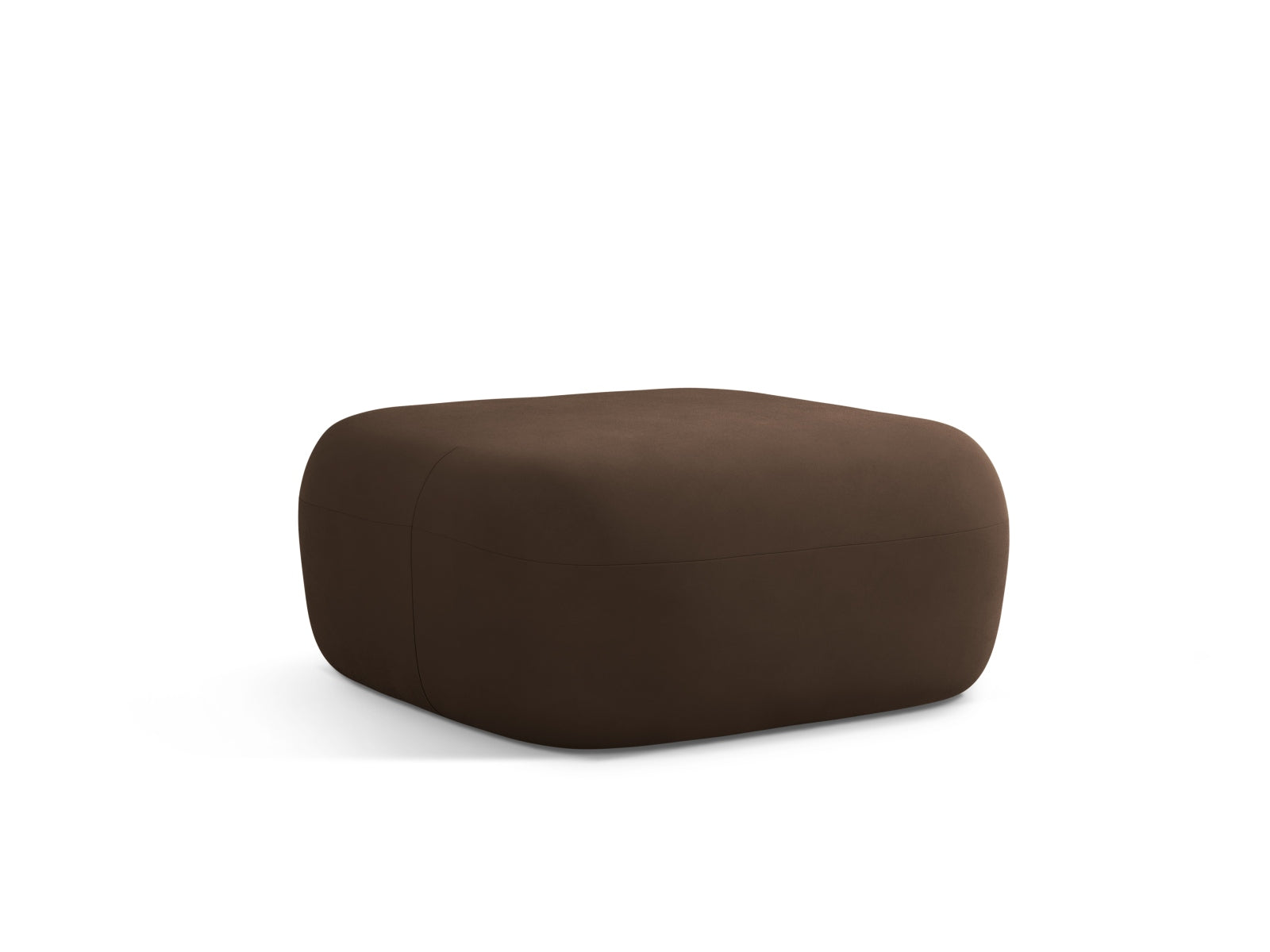 Eleganter Jenny Velour Pouf in Schokoladenfarbe, ideal für stilvolle Akzente in jedem Raum. Hochwertige Verarbeitung von Micadoni.
