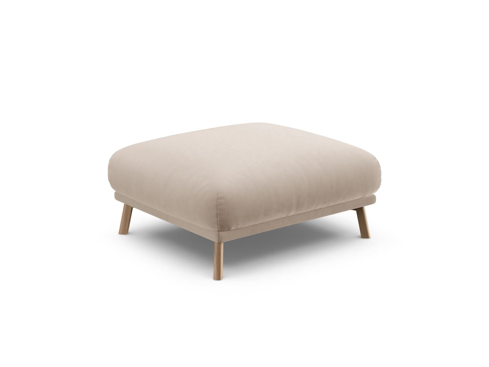 Stylischer 1-Sitzer Pouf Naomi in zartem Beige, ideal für gemütliche Ecken und moderne Wohnkonzepte.