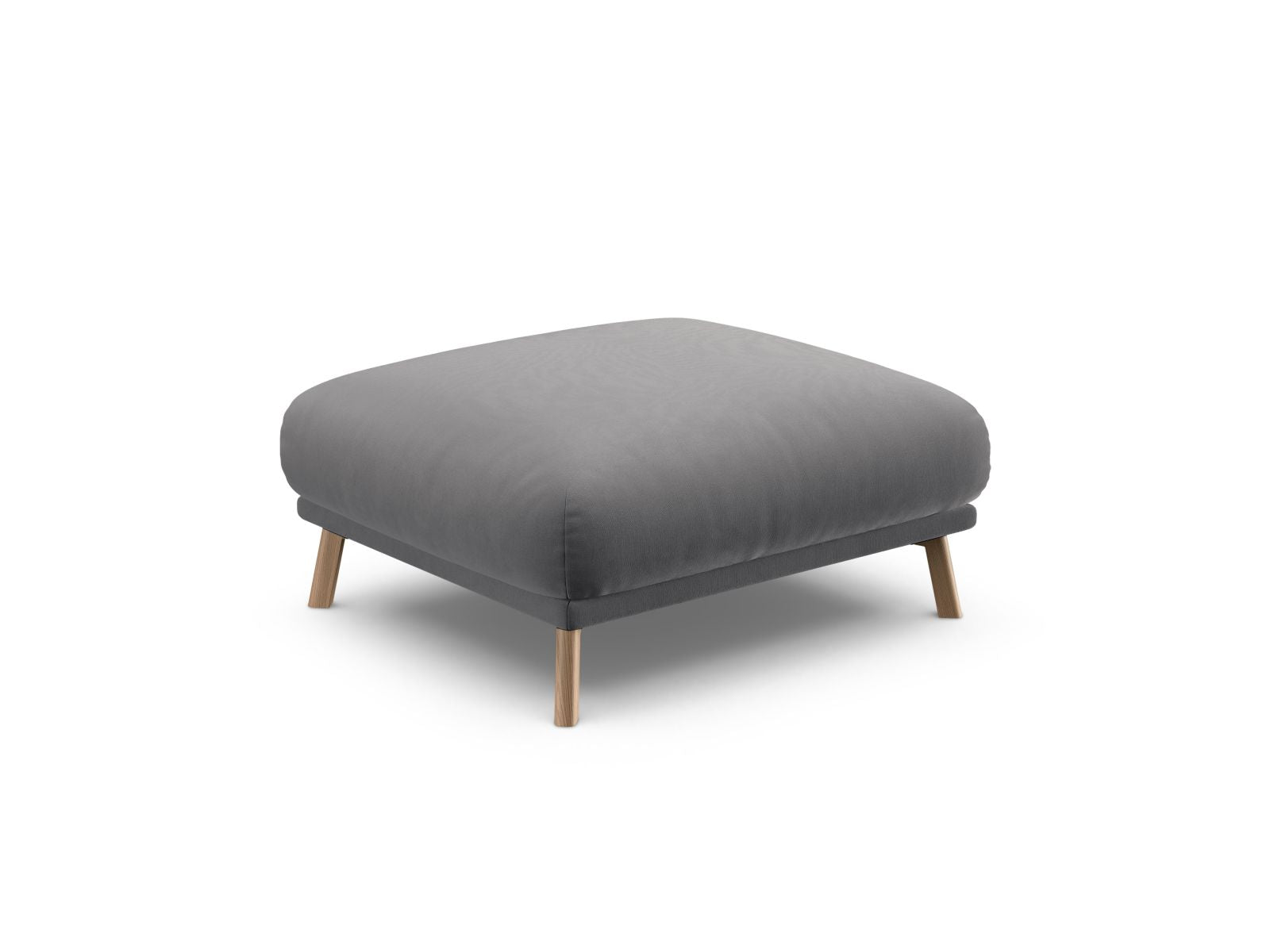Moderner 1-Sitzer Pouf Naomi in schickem Grau, vielseitig einsetzbar und ideal für gemütliche Wohnräume.