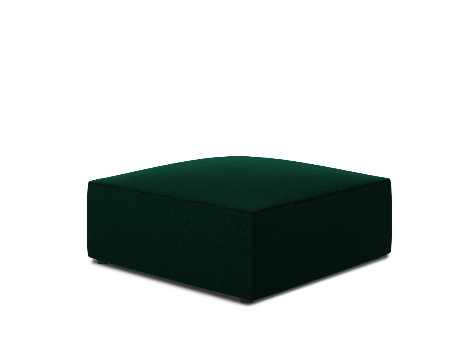 Stylischer Ruby Velour Pouf in sattem Rot, vielseitig einsetzbar als Sitz oder Ablage, Teil der exklusiven Micadoni Kollektion.