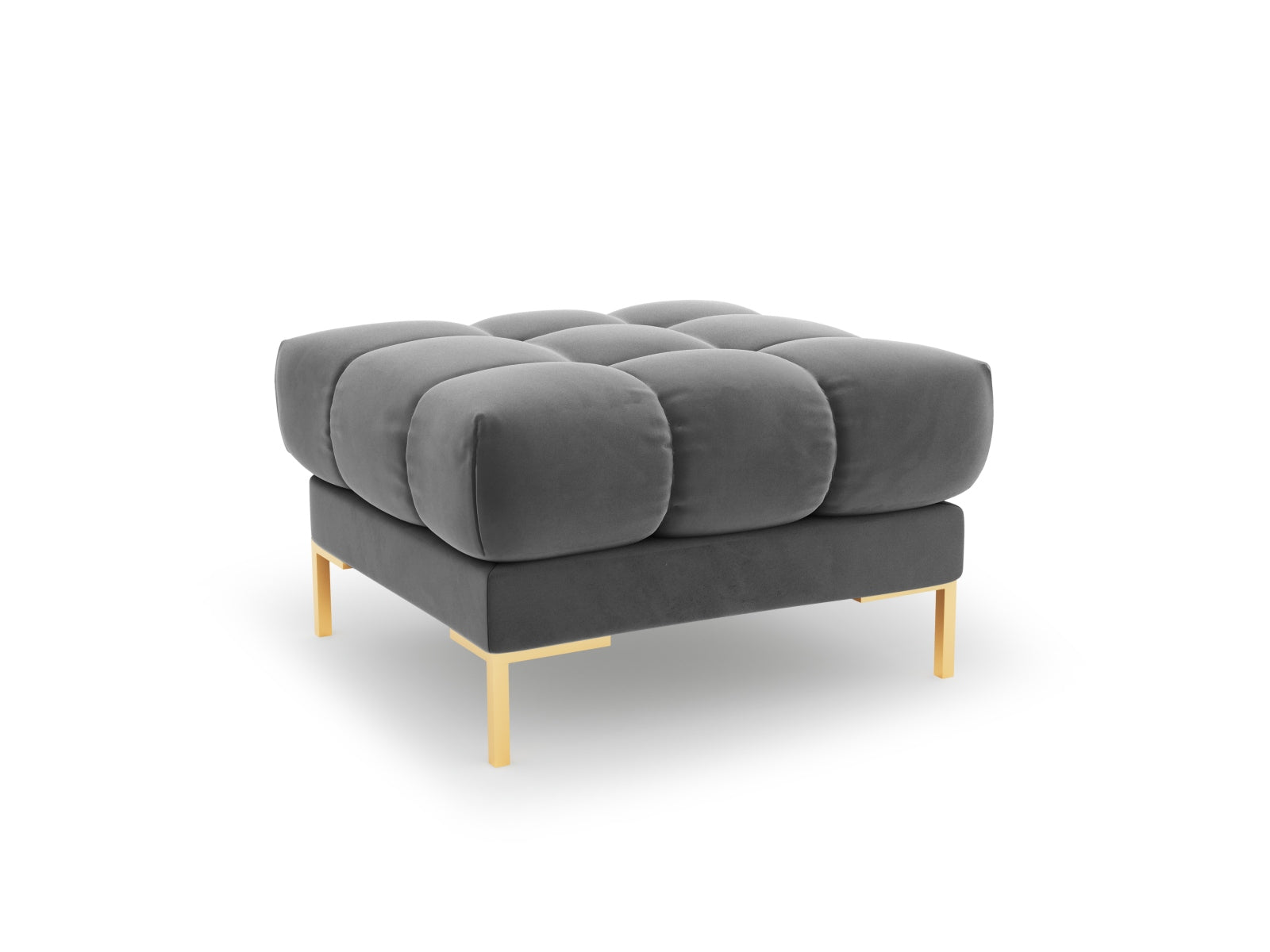 Mamaia Velour Pouf 1 Sitz in Light Grey/Gold präsentiert im Onlineshop von KAQTU Design AG. Pouf ist von Micadoni