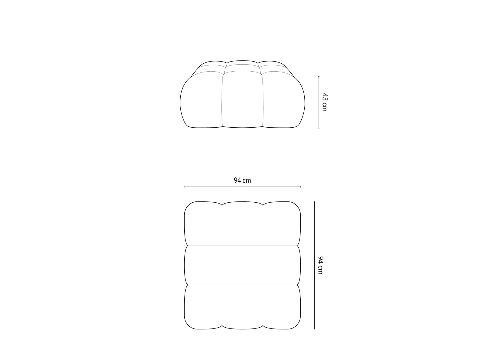 Der Bellis Velour Pouf von Micadoni ist ein eleganter, 94 cm großer Sitzhocker aus hochwertigem Velour, ideal für stilvolle Wohnräume.