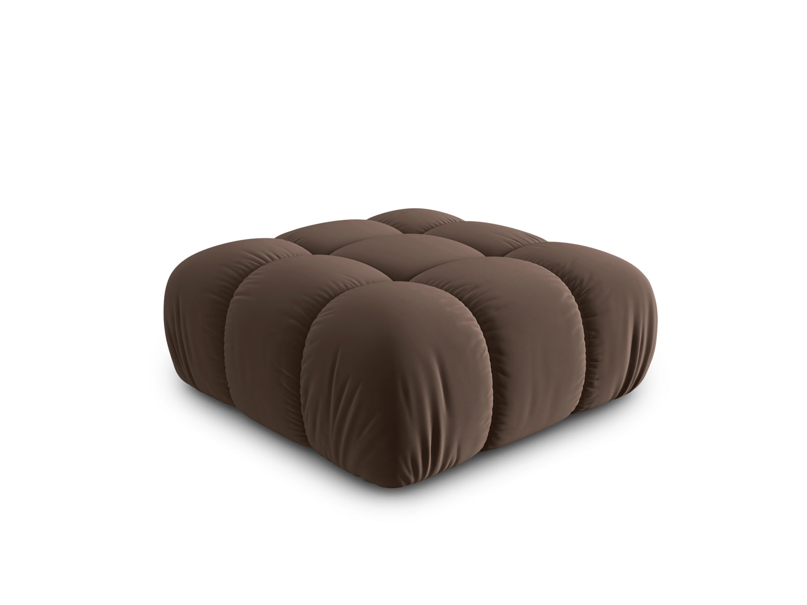 Stilvoller Bellis Velour Pouf in edlem Dunkelbraun, 94 cm Durchmesser, vielseitig einsetzbar als Sitz oder Fußstütze in jedem modernen Raum.