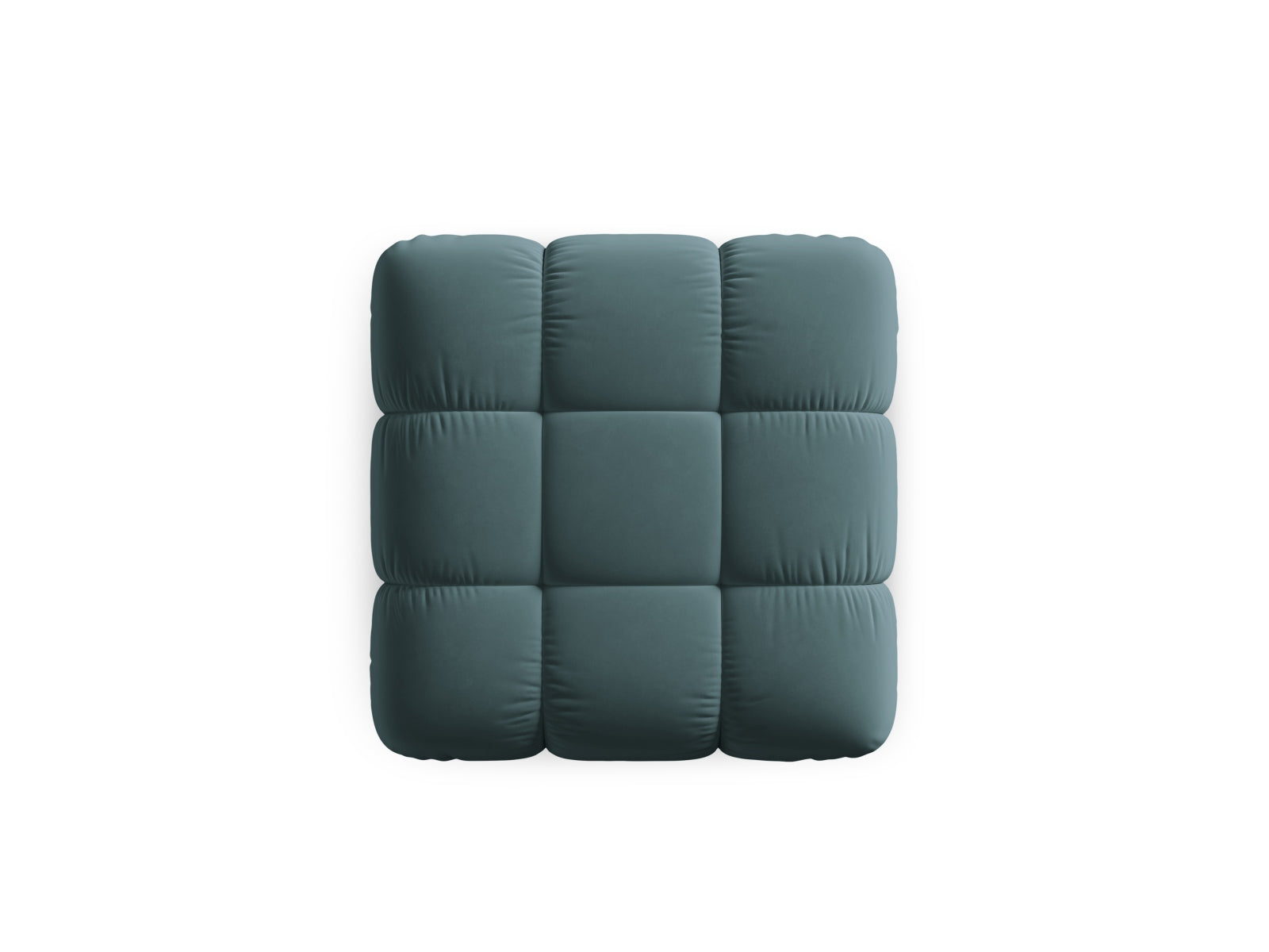 Eleganter Bellis Velour Pouf in zartem Türkis, 94 cm Durchmesser, ideal für stilvolle Akzente und komfortable Sitzmöglichkeiten.