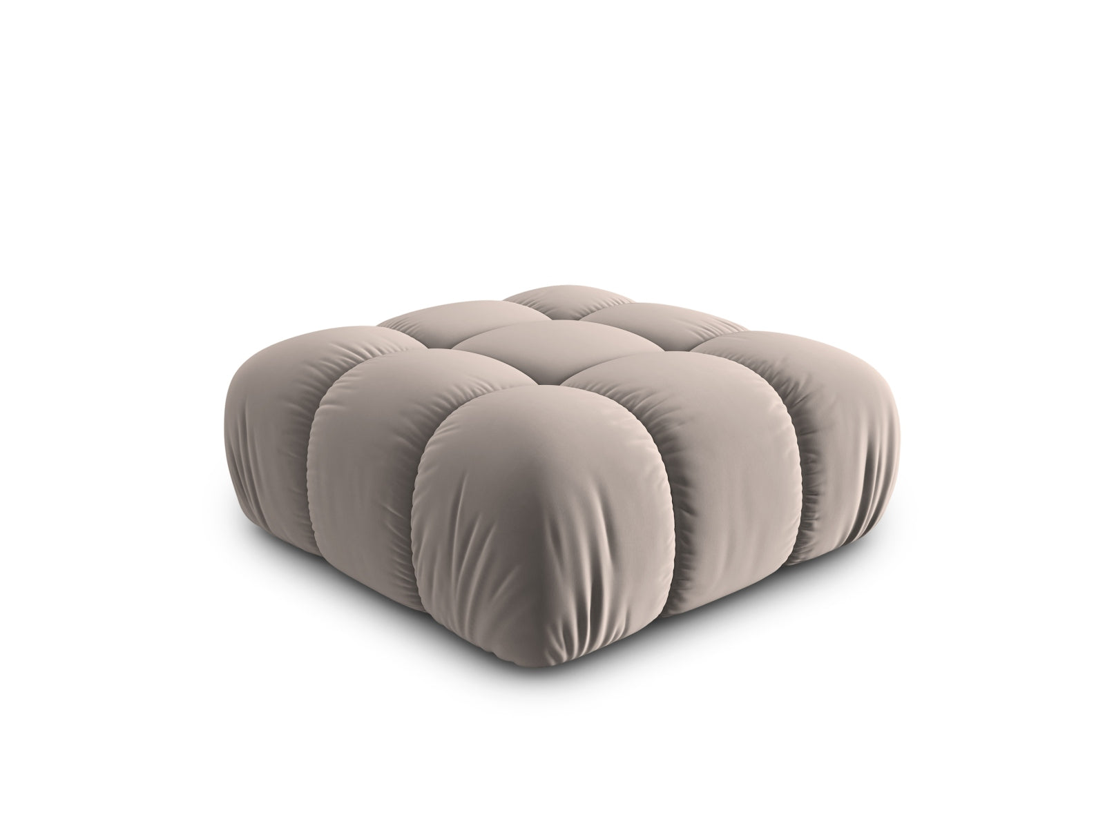 Stylischer Bellis Velour Pouf in sanftem Cappuccino, 94 cm Durchmesser, ideal für gemütliche Sitzgelegenheiten und moderne Wohnräume.