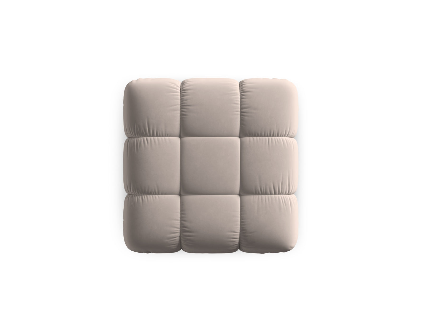 Eleganter Bellis Velour Pouf in warmem Cappuccino, 94 cm Durchmesser, perfekt für stilvolle Akzente und komfortable Sitzmöglichkeiten.