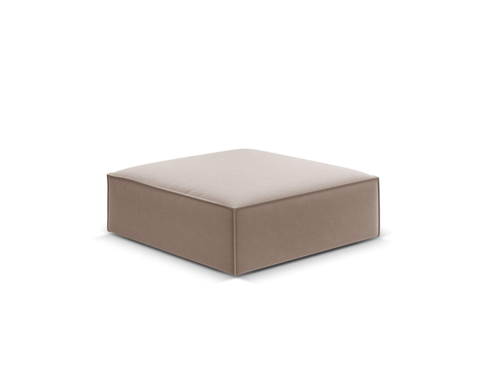 Eleganter Kaelle Velour Pouf in warmem Cappuccino, ideal als Sitzgelegenheit oder dekoratives Element in jedem Raum.