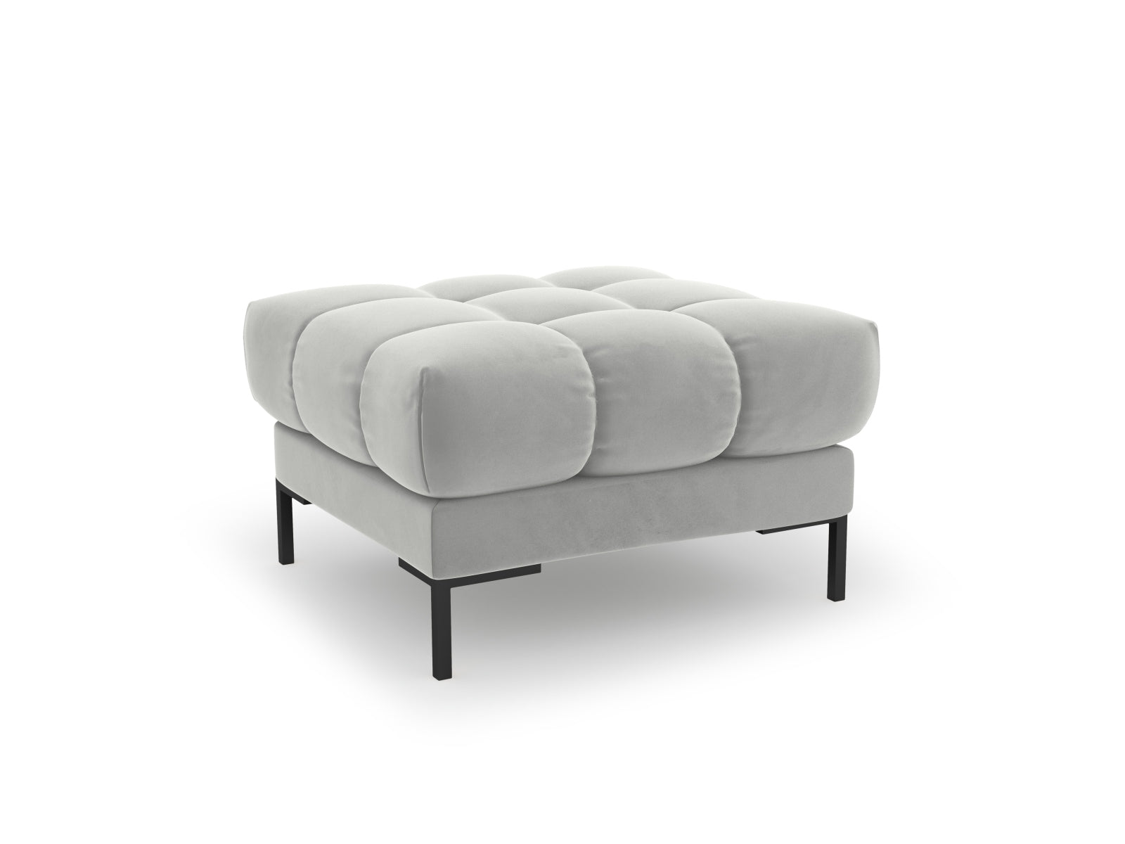 Mamaia Velour Pouf 1 Sitz in Silver/Schwarz präsentiert im Onlineshop von KAQTU Design AG. Pouf ist von Micadoni