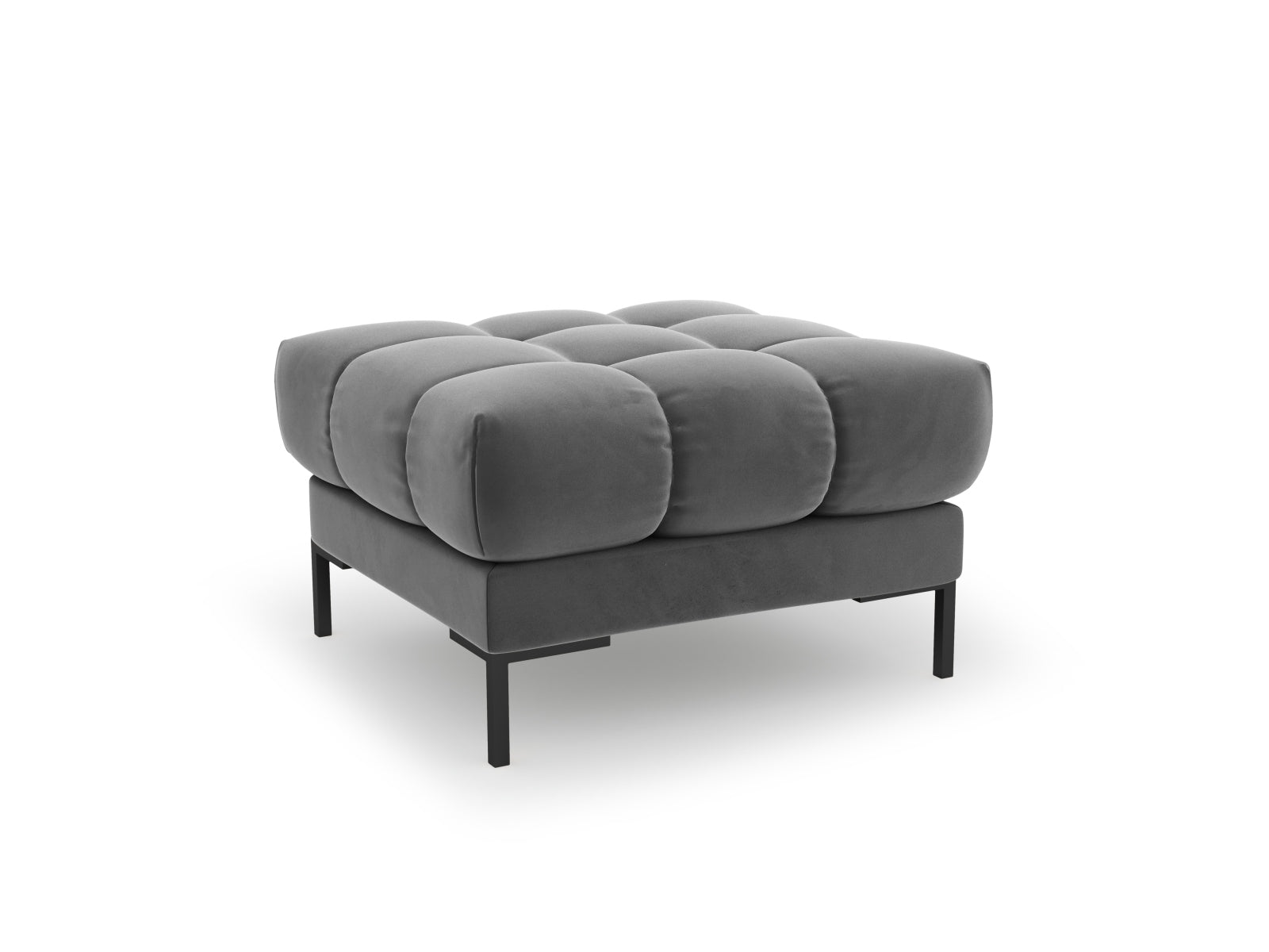 Mamaia Velour Pouf 1 Sitz in Light Grey/Schwarz präsentiert im Onlineshop von KAQTU Design AG. Pouf ist von Micadoni