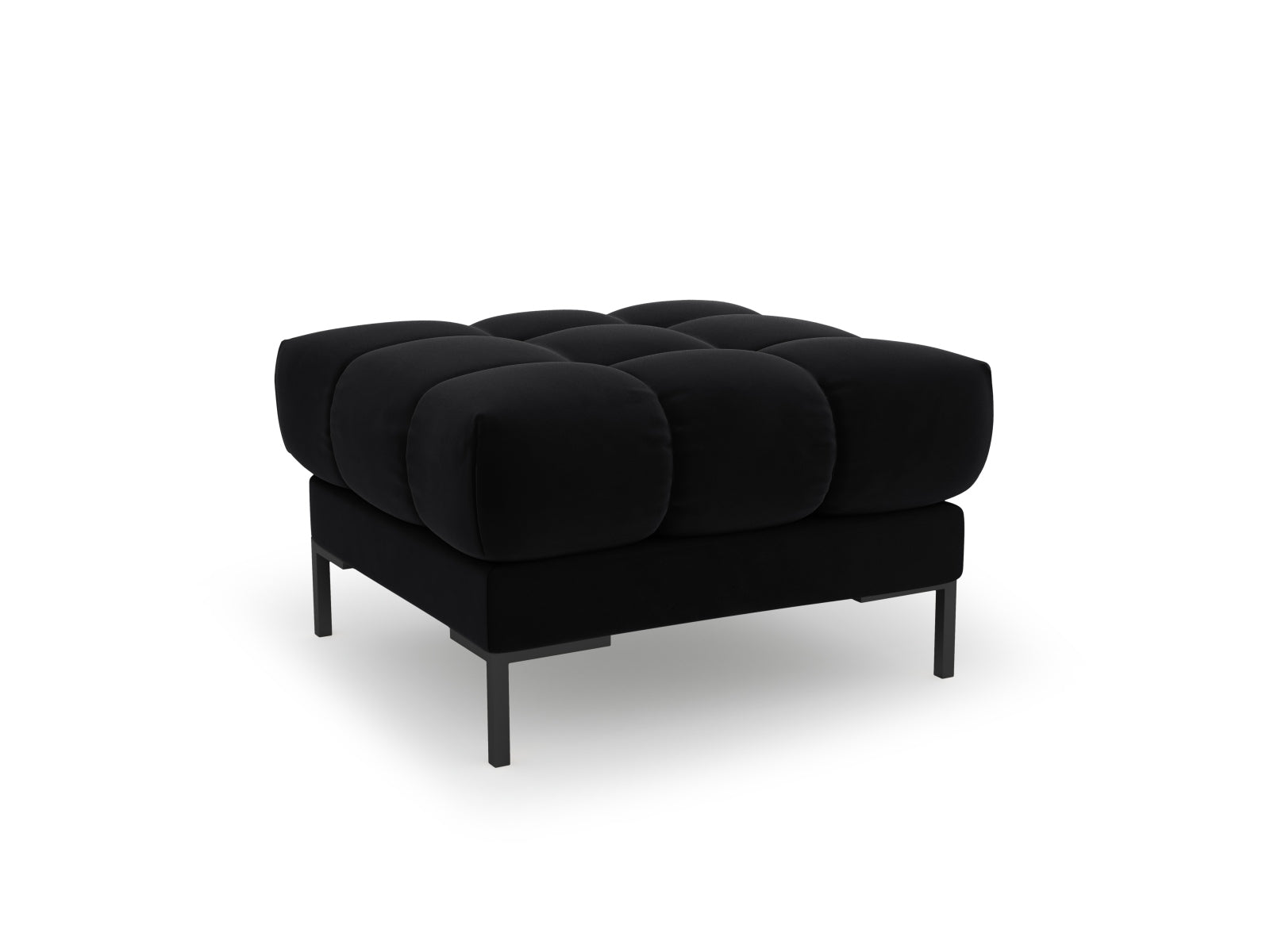 Mamaia Velour Pouf 1 Sitz in Black/Schwarz präsentiert im Onlineshop von KAQTU Design AG. Pouf ist von Micadoni