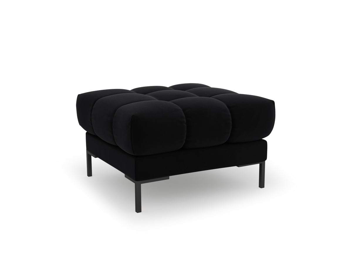 Mamaia Velour Pouf 1 Sitz in Black/Schwarz-Bluvel präsentiert im Onlineshop von KAQTU Design AG. Pouf ist von Micadoni