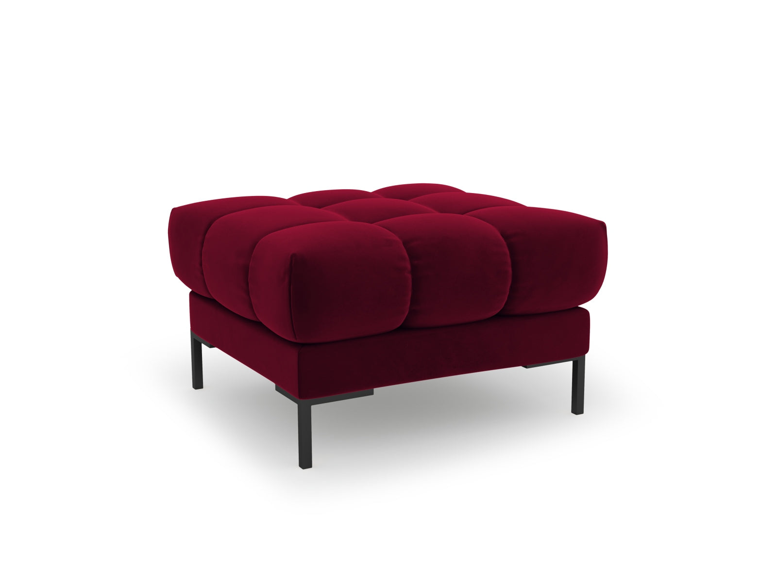 Mamaia Velour Pouf 1 Sitz in Red/Schwarz präsentiert im Onlineshop von KAQTU Design AG. Pouf ist von Micadoni