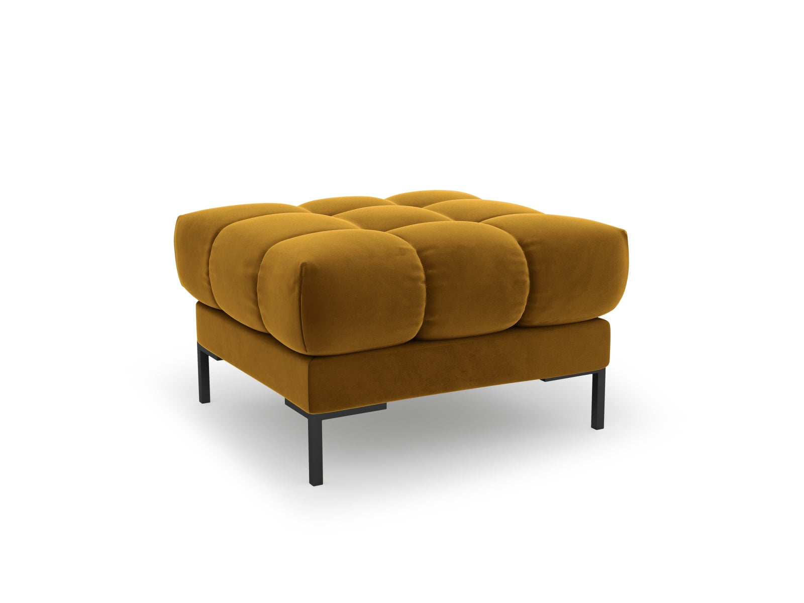 Mamaia Velour Pouf 1 Sitz in Yellow/Schwarz präsentiert im Onlineshop von KAQTU Design AG. Pouf ist von Micadoni