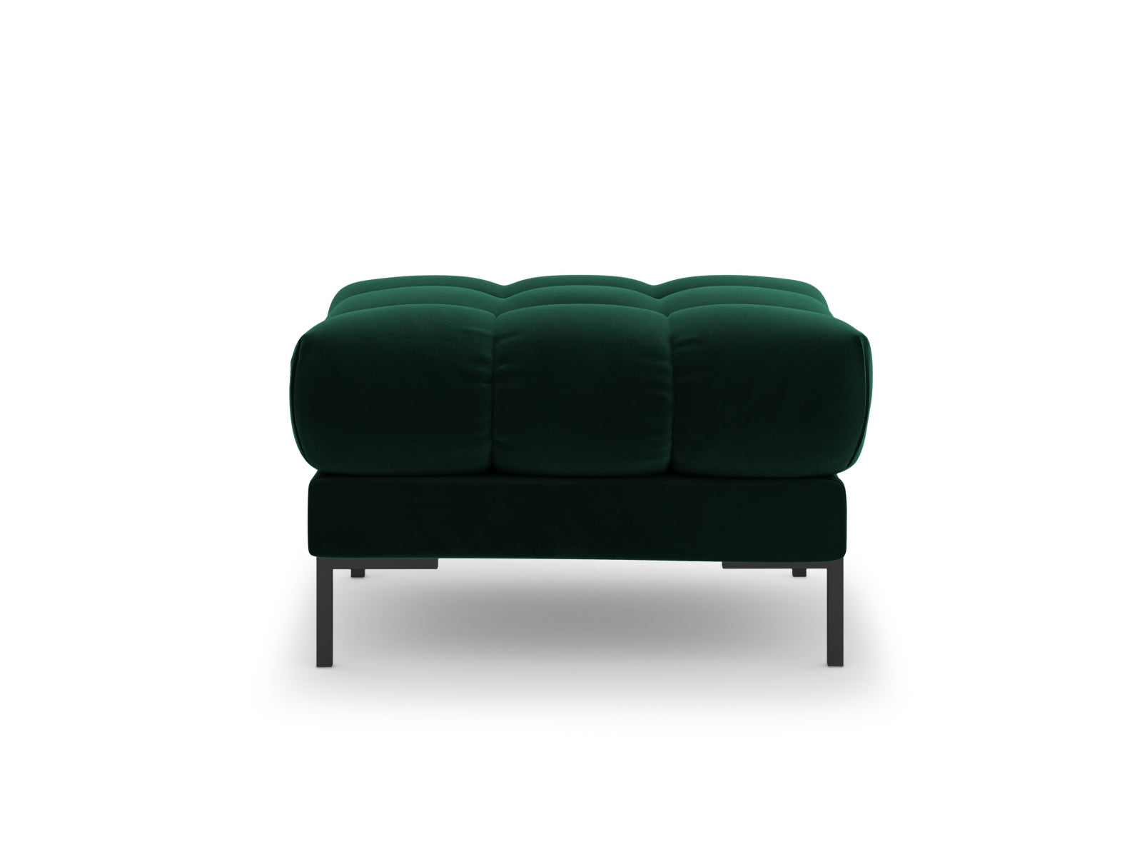 Stylischer Mamaia Velour Pouf in tiefem Flaschengrün, perfekt für moderne Interiors und als bequeme Sitzgelegenheit oder Fußablage.