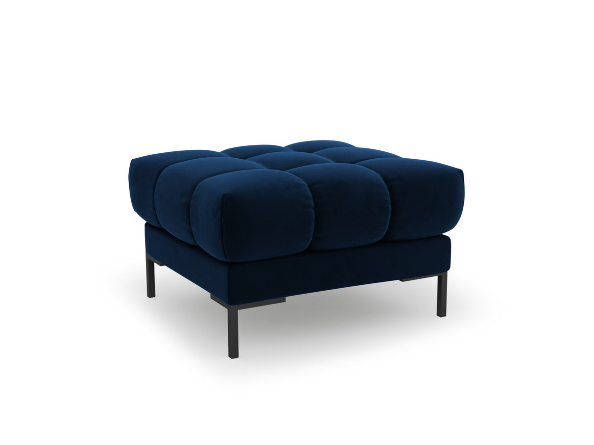 Mamaia Velour Pouf 1 Sitz in Royal Blue/Schwarz-Bluvel präsentiert im Onlineshop von KAQTU Design AG. Pouf ist von Micadoni