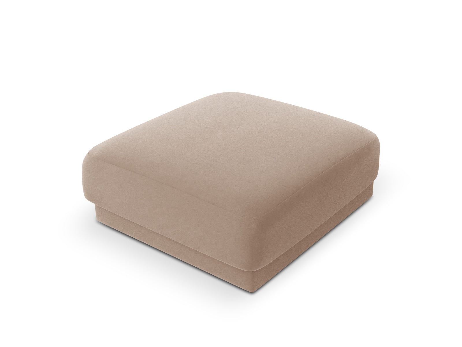 Stylischer Miley Velour Pouf in zartem Cappuccino, perfekt für zusätzlichen Sitzkomfort oder als schickes Deko-Highlight in Ihrem Zuhause.