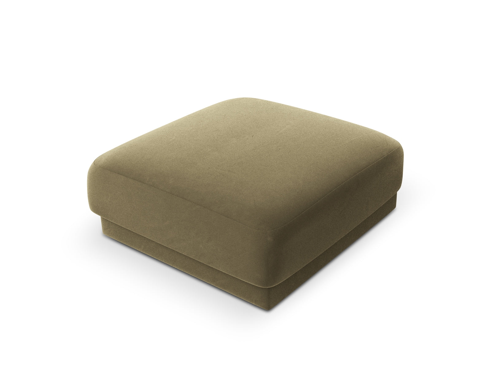 Stylischer Miley Velour Pouf in edlem Green-Bluvel, perfekt als Sitzgelegenheit oder dekoratives Element in Ihrem Zuhause.