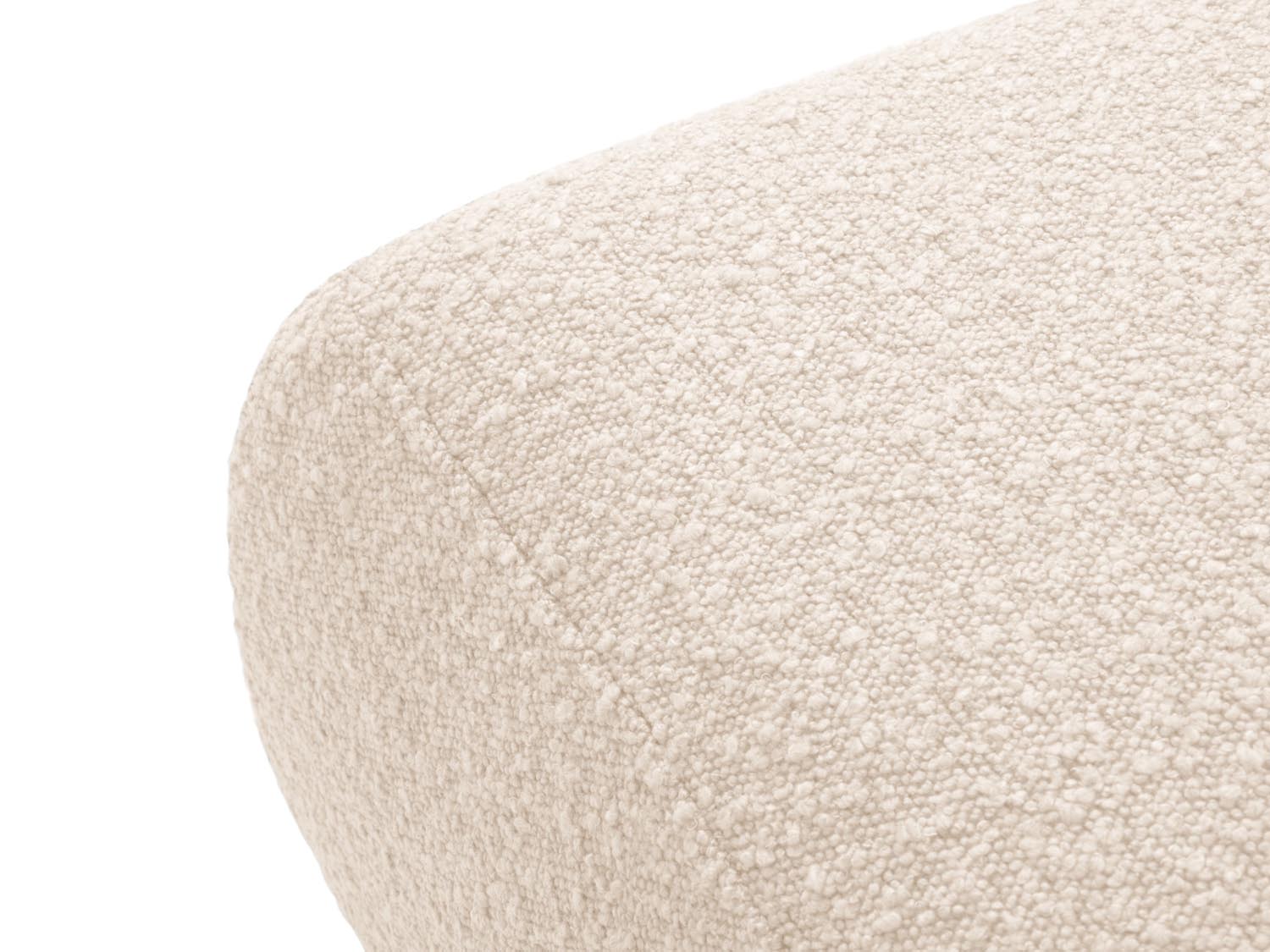 Eleganter Molino Boucle Pouf von Micadoni in Beige, perfekt als zusätzlicher Sitz oder Fußstütze, verleiht jedem Raum eine gemütliche Note.
